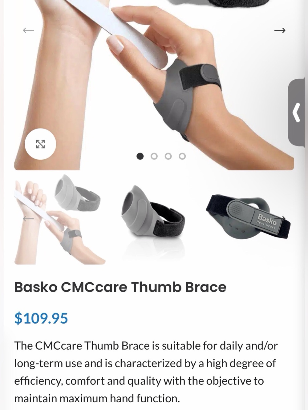 THUMB BRACE - NEW never used